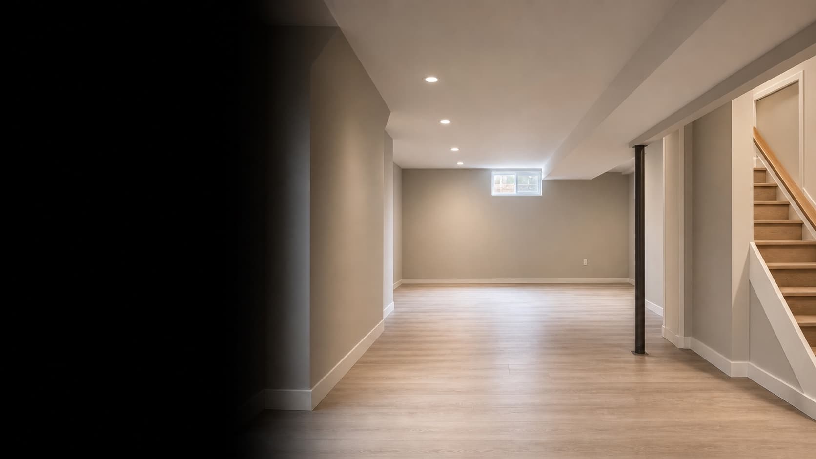 Basement renovation stage image after renovation