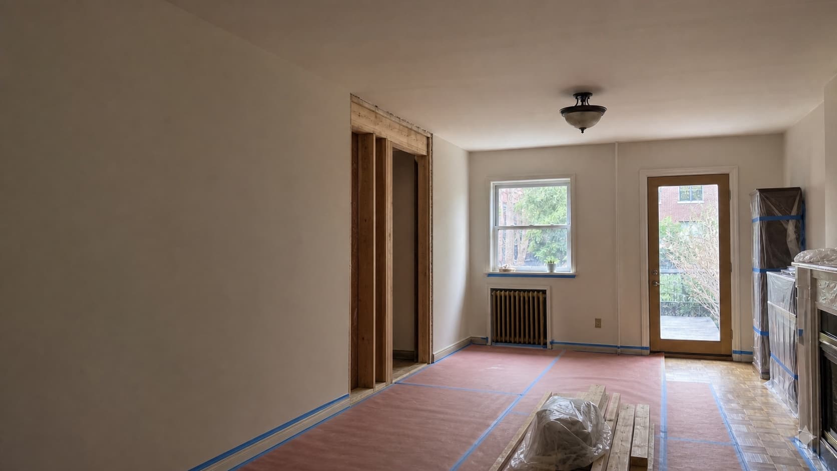 Home addition stage image during renovation