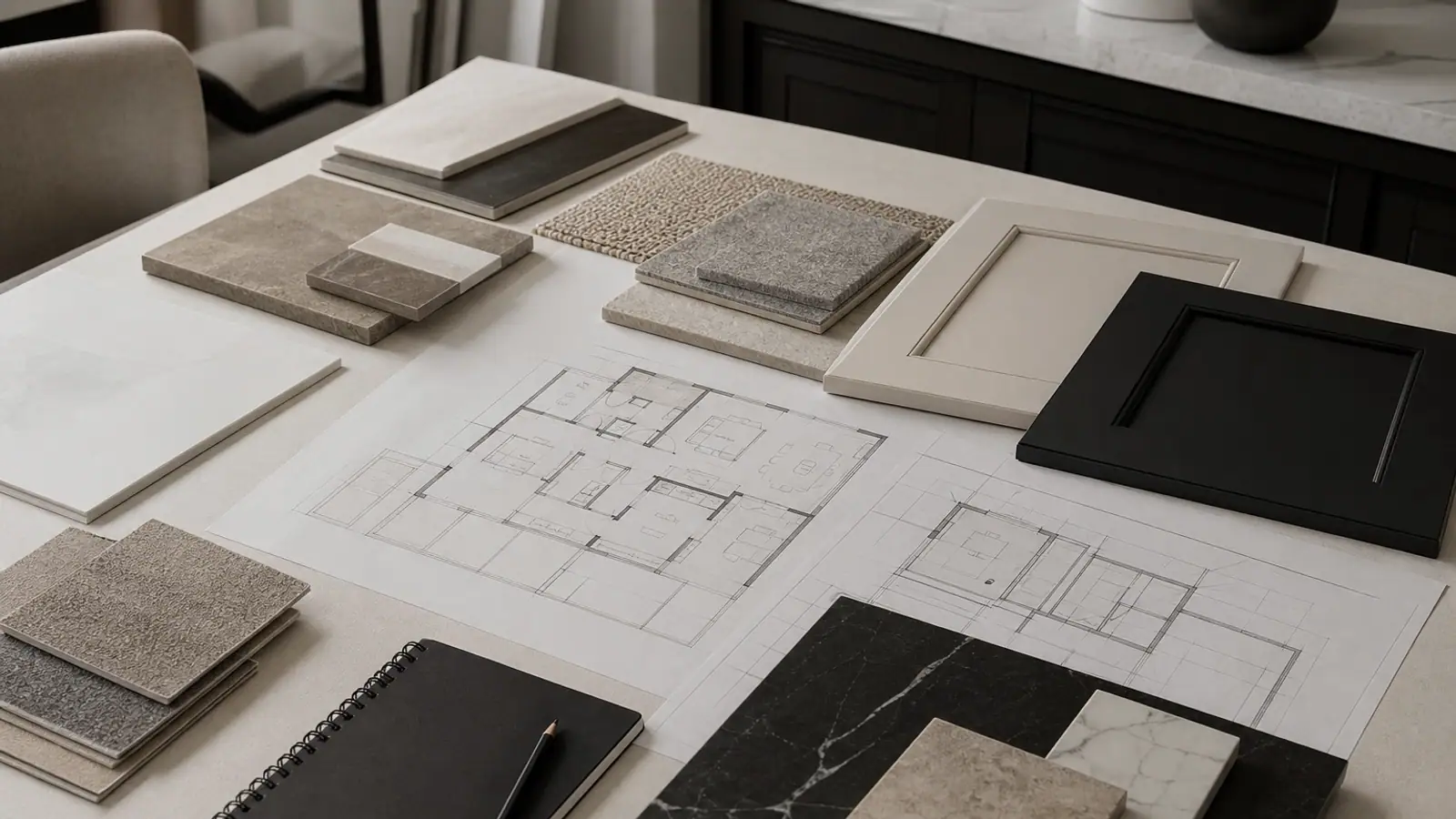 Renovation discovery notes, measurements and an existing residential layout